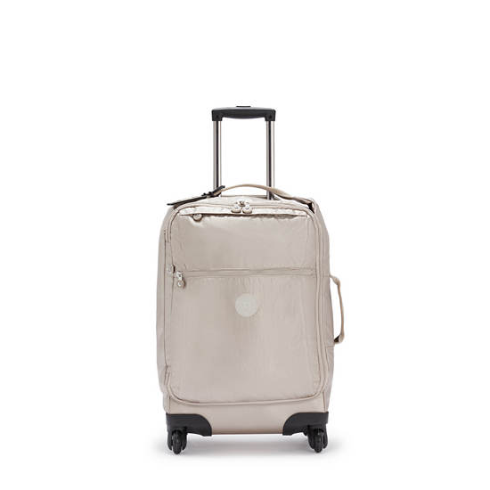 Kipling Darcey Small Metallic Carry-On Rolling Koffers Beige | BE 1743VR